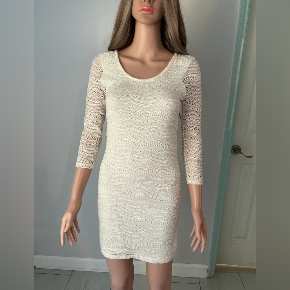 Cotton On Cream Long Sleeve Dress